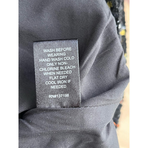 NWT Tahari Metallic Thread Tweed Fringe-Trim Blazer Jacket in Black,‎ XS - Picture 12 of 12